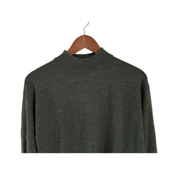 Metropolitan View Sweater Green Knit Italian Wool High Neck Pullover Size Large - Picture 2 of 9